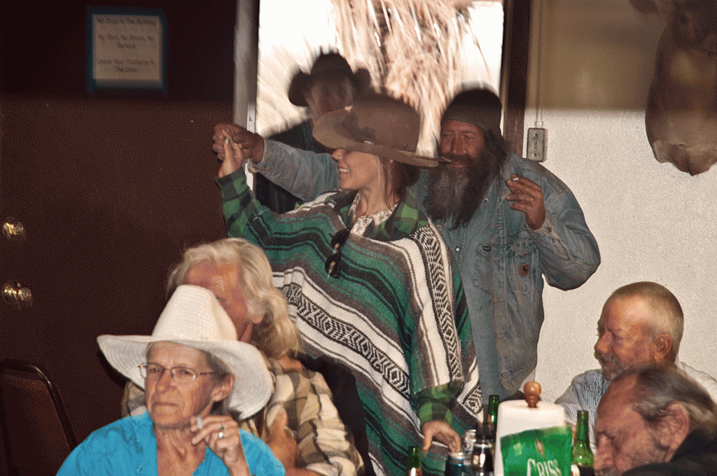 Terlingua music at the American Legion...  (this is not photoshopped.  don't know how I got that effect, but I like it.) 