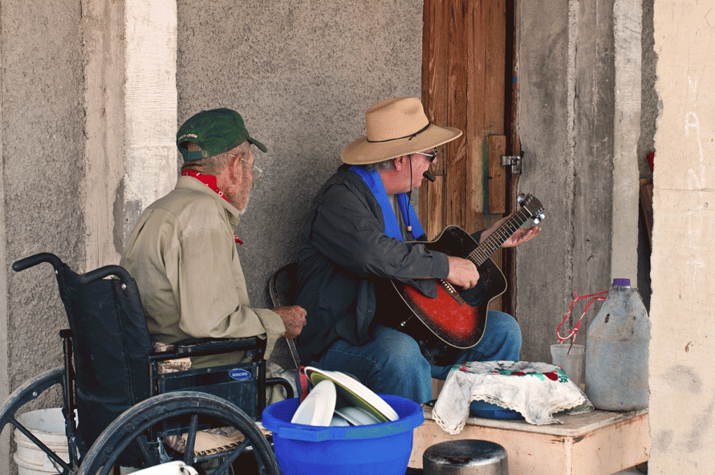 "Come see my guitar," he said.