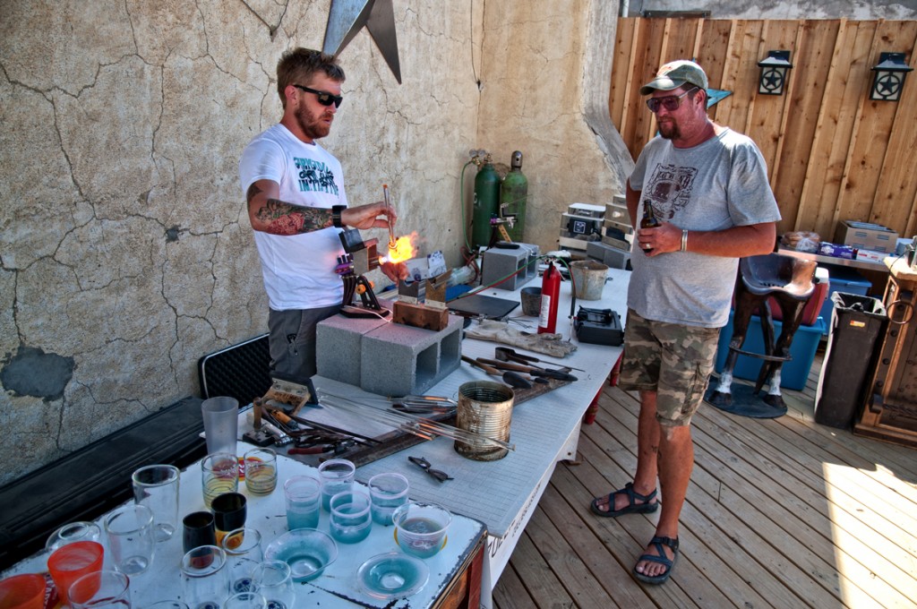  Glass blowing on the porch at the Starlight