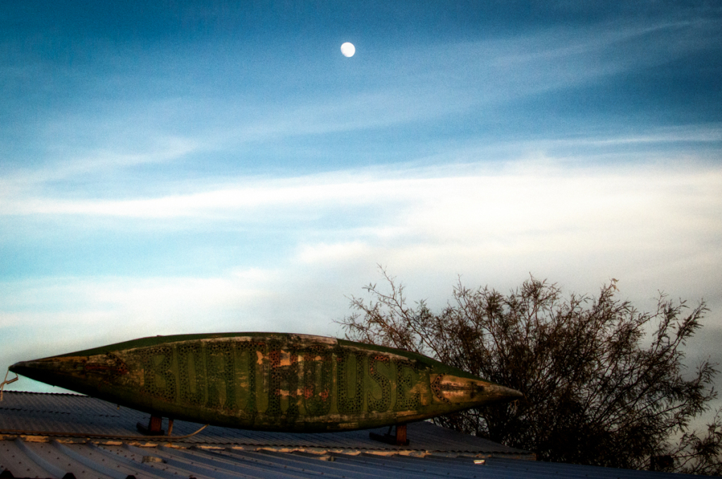moon over boathouse