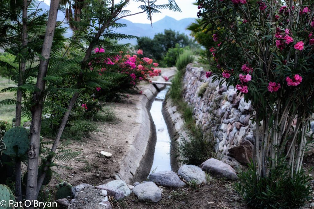 a real working aquaduct flows through Gloria's property.