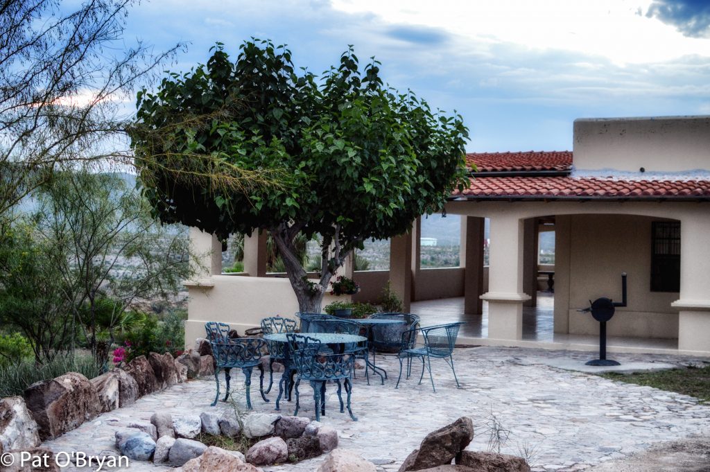 Courtyard and huge covered patio.