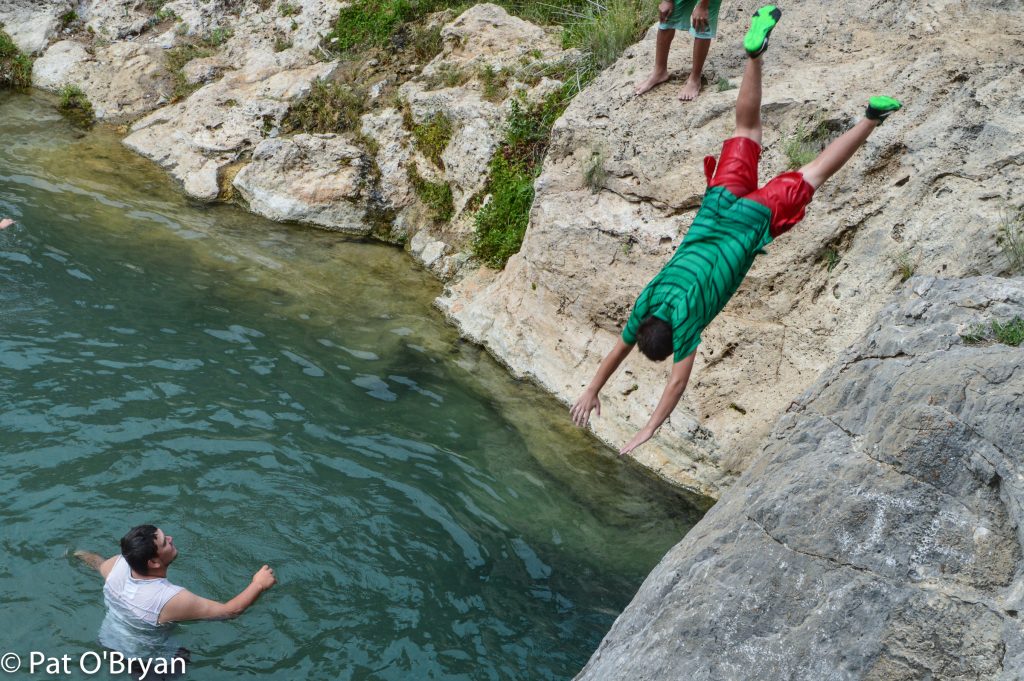 One of several swimming spots below the waterfall.